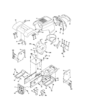 Chassis And Enclosures Diagram and Parts List for 917271555  Craftsman Lawn Tractor