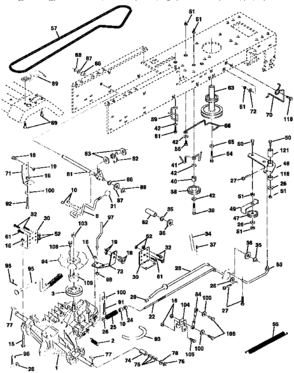 Drive Diagram and Parts List for 917258482  Craftsman Lawn Tractor