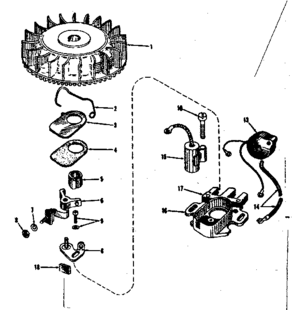 Magneto (phelon F-3220-m3) Diagram and Parts List for 143102171  Craftsman Engine