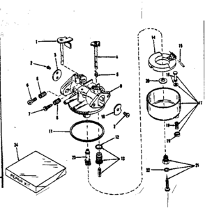 Carburetor No.29168 (lmg-132) Diagram and Parts List for 14319400  Craftsman Engine
