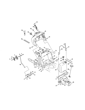 Dash Panel/fuel Tank Diagram and Parts List for 247203776  Craftsman Lawn Tractor