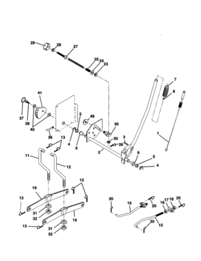 Mower Lift Diagram and Parts List for 917259791  Craftsman Lawn Tractor