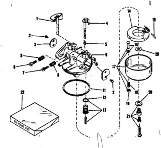 No. 28626 Carburetor Diagram and Parts List for 14342202  Craftsman Engine