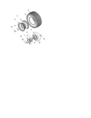 Wheels And Tires Diagram and Parts List for 247270190  Craftsman Engine