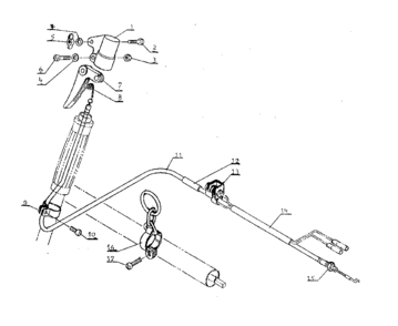 Throttle Lever Diagram and Parts List for 271281610  Craftsman Trimmer