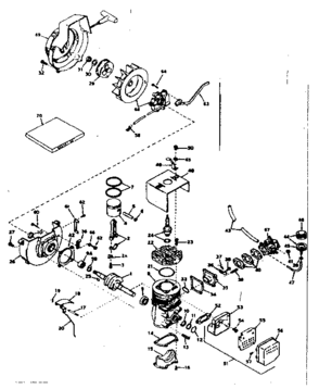 Basic Engine Diagram and Parts List for 53613650  Craftsman Snow Blower