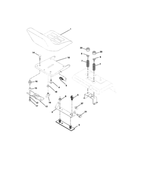 Seat Assembly Diagram and Parts List for 917276090  Craftsman Lawn Tractor