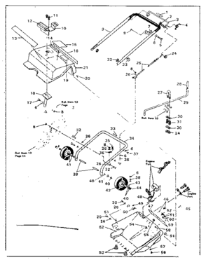Main Frame Diagram and Parts List for 536883401  Craftsman Snow Blower