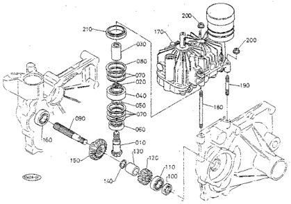 Third Shaft (hst) Diagram and Parts List for 3904  Craftsman Lawn Mower