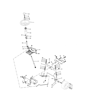 Steering Assembly Diagram and Parts List for 917276400  Craftsman Lawn Tractor