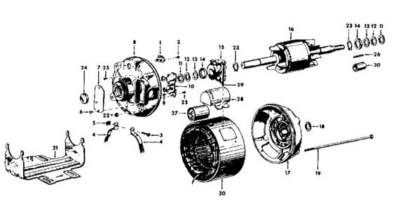 Unit Diagram and Parts List for 11319705  Craftsman Power Motor