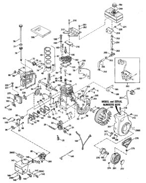 Replacement Parts Diagram and Parts List for 143804022  Craftsman Engine