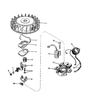 Magneto (phelon F-3220-g) Diagram and Parts List for 14313300  Craftsman Engine