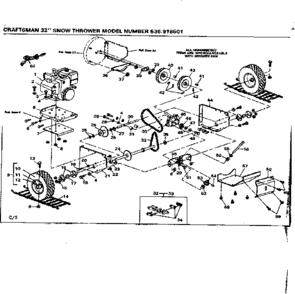 Wheel Assembly Diagram and Parts List for 536918501  Craftsman Snow Blower