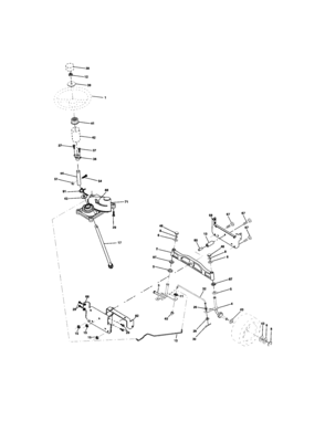 Steering Diagram and Parts List for 917273770  Craftsman Lawn Tractor