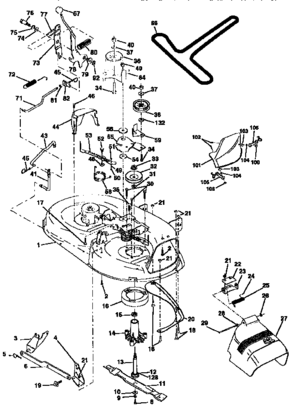 Mower Diagram and Parts List for 917258081  Craftsman Lawn Tractor