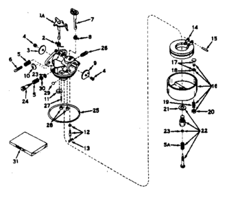 Plate No. 3 Carburetor No. 630994a Diagram and Parts List for 143566022  Craftsman Engine