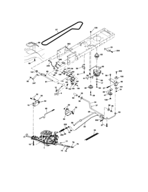 Ground Drive Diagram and Parts List for 917273648  Craftsman Lawn Tractor