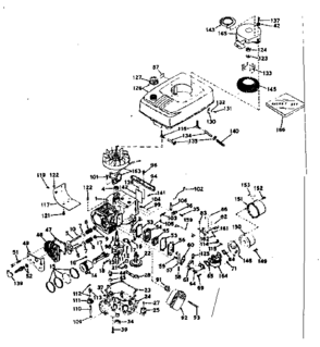 Basic Engine Diagram and Parts List for 143176082  Craftsman Engine