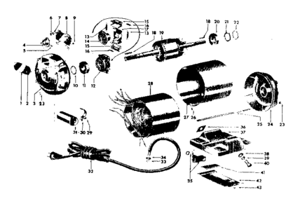 Unit Diagram and Parts List for 11319061  Craftsman Power Motor