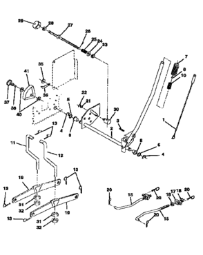 Mower Lift Diagram and Parts List for 917252581  Craftsman Lawn Tractor