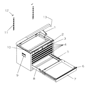 Tool Chest Diagram and Parts List for 706956781  Craftsman Tool Stand & Cart