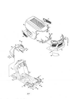 Hood/grill Diagram and Parts List for 247273720  Craftsman Lawn Tractor