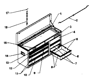 Chest Assy Diagram and Parts List for 706619620  Craftsman Tool Stand & Cart