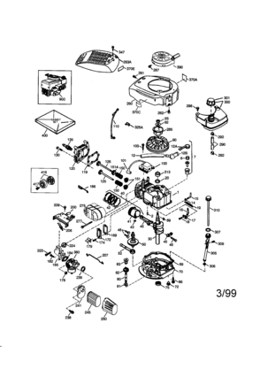 Craftsman 4-cycle Engine Diagram and Parts List for 143995002  Craftsman Engine