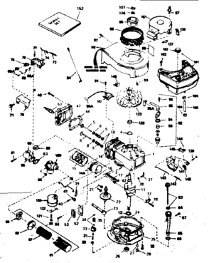 Engine Diagram and Parts List for 143364012  Craftsman Engine