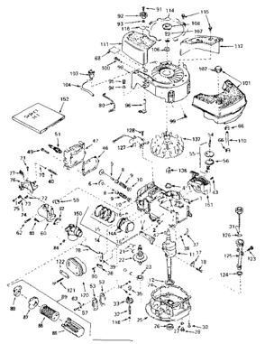 Replacement Parts Diagram and Parts List for 143345062  Craftsman Engine