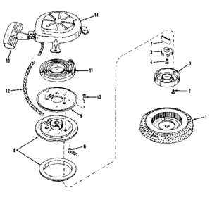 Starter No. 30399 Diagram and Parts List for 143502041  Craftsman Engine