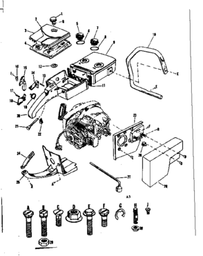 Main Frame Diagram and Parts List for 917351160  Craftsman Chainsaw