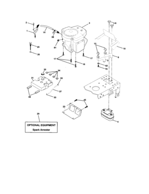 Engine Diagram and Parts List for 917272911  Craftsman Lawn Tractor