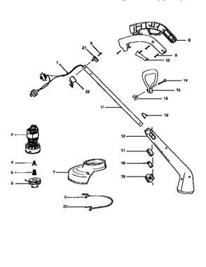 Replacement Parts Diagram and Parts List for 358799150  Craftsman Trimmer
