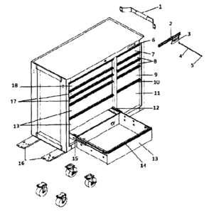 Tool Chest Diagram and Parts List for 706586241  Craftsman Tool Stand & Cart