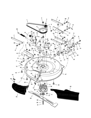 Mower Housing Diagram and Parts List for 536270301  Craftsman Engine