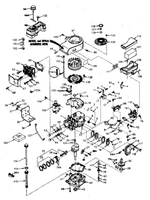Engine Diagram and Parts List for 143386132  Craftsman Engine