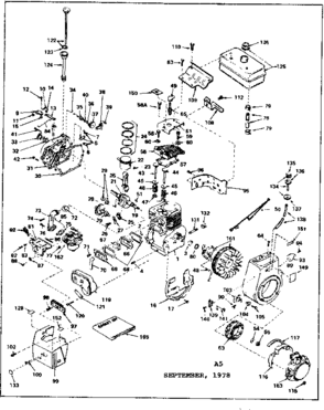 Replacement Parts Diagram and Parts List for 143686172  Craftsman Engine