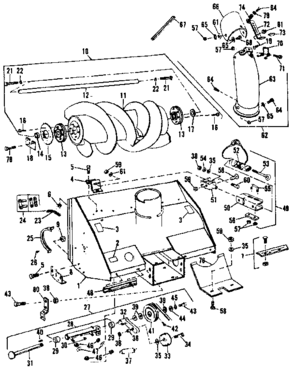 Auger Assembly Diagram and Parts List for 842240550  Craftsman Snow Blower