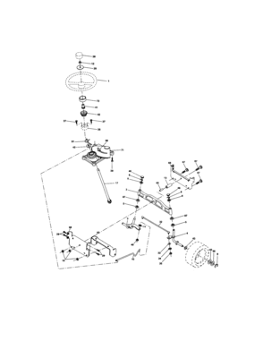 Steering Assembly Diagram and Parts List for 9172736401  Craftsman Lawn Tractor