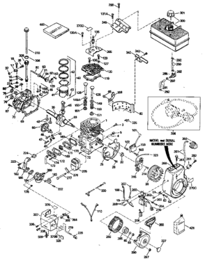 Replacement Parts Diagram and Parts List for 143816022  Craftsman Engine