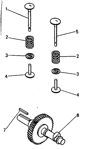 Valve And Camshaft System Diagram and Parts List for 636299950  Craftsman Engine