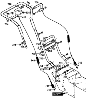 Handle Assembly Diagram and Parts List for 536886610  Craftsman Snow Blower