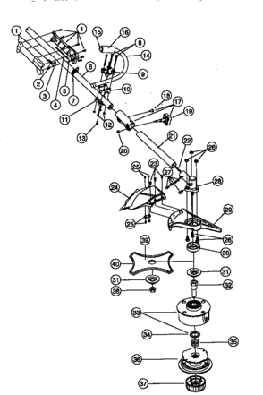Lower Boom Diagram and Parts List for 316790110  Craftsman Trimmer
