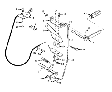 Clutch Control Assembly Diagram and Parts List for 91761602  Craftsman Snow Blower