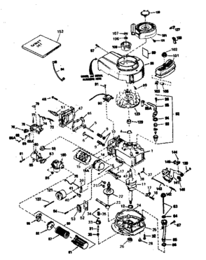 Engine Diagram and Parts List for 143374012  Craftsman Engine
