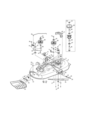 Deck/spindle Pulley Diagram and Parts List for 247203706  Craftsman Lawn Tractor