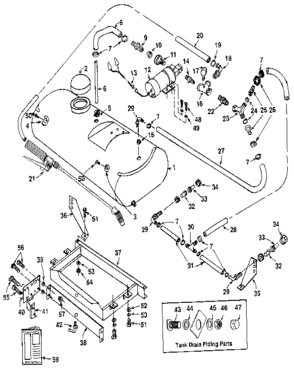 14 Gallon Tank Assembly Diagram and Parts List for 471261370  Craftsman Pressure Washer