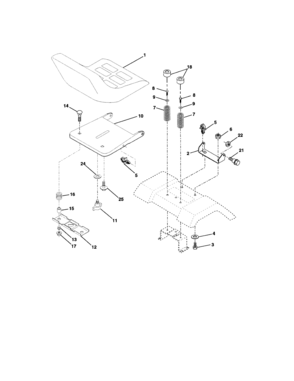 Seat Assembly Diagram and Parts List for 917272246  Craftsman Lawn Tractor